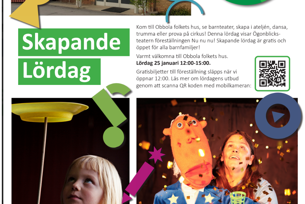Kulturskolan Pop-up för barn 25 januari kl 12-15